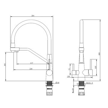 Смеситель для кухни с подключением фильтра Splenka (Спленка) S71.62.05, сатин