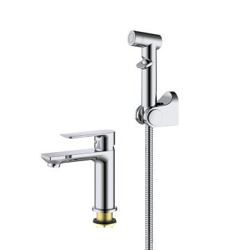 Смеситель для раковины с гигиеническим душем Splenka (Спленка) S05.12, хром