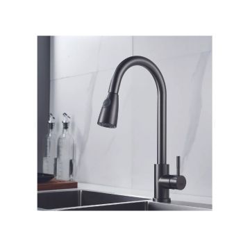 Смеситель для кухни с выдвижным изливом Raffine (Раффин) F213H, черный