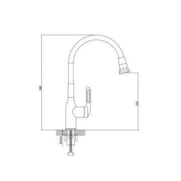 Смеситель для кухни с гибким изливом Raffine (Раффин) F303C-1, белый