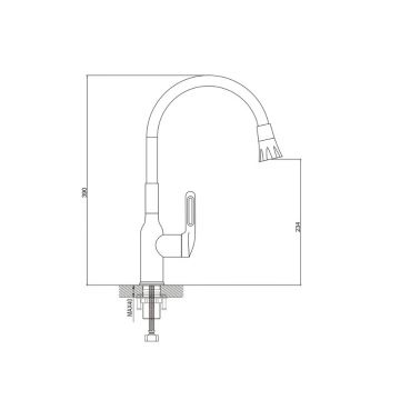 Смеситель для кухни с гибким изливом Raffine (Раффин) F303L-3, сатин