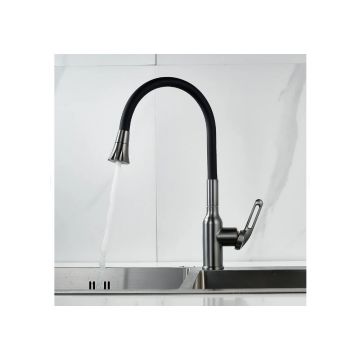 Смеситель для кухни с гибким изливом Raffine (Раффин) F303T-3, оружейная сталь