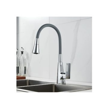 Смеситель для кухни с гибким изливом Raffine F313-9, хром