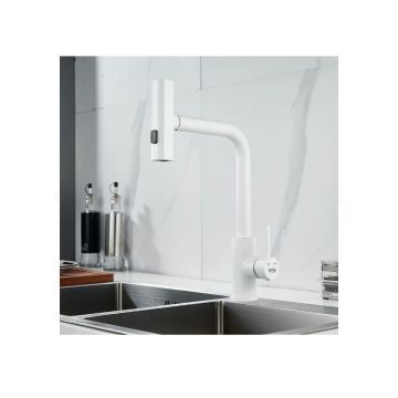 Смеситель для кухни с мультифункциональным изливом Raffine F203C, белый