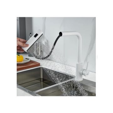 Смеситель для кухни с мультифункциональным изливом Raffine F203C, белый