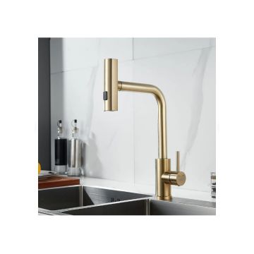 Смеситель для кухни с мультифункциональным изливом Raffine (Раффин) F203G, золотой сатин