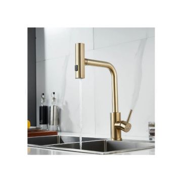 Смеситель для кухни с мультифункциональным изливом Raffine (Раффин) F203G, золотой сатин