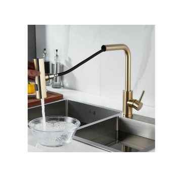 Смеситель для кухни с мультифункциональным изливом Raffine (Раффин) F203G, золотой сатин