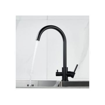 Смеситель для кухни с подключением фильтра воды Raffine (Раффин) F108H, черный