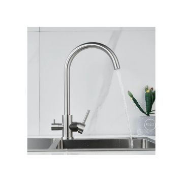 Смеситель для кухни с подключением фильтра воды Raffine (Раффин) F108L, сатин