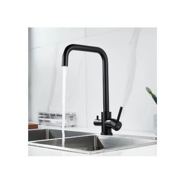 Смеситель для кухни с подключением фильтра воды Raffine (Раффин) F118H, черный