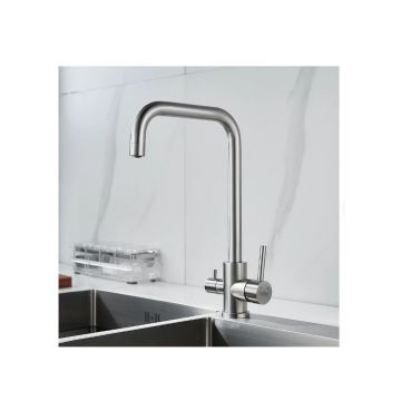 Смеситель для кухни с подключением фильтра воды Raffine (Раффин) F118L, сатин