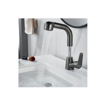 Смеситель для раковины многофункциональный Raffine (Раффин) F291T, оружейная сталь