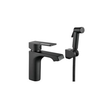 Смеситель для раковины с гигиеническим душем Raffine (Раффин) F171H, черный