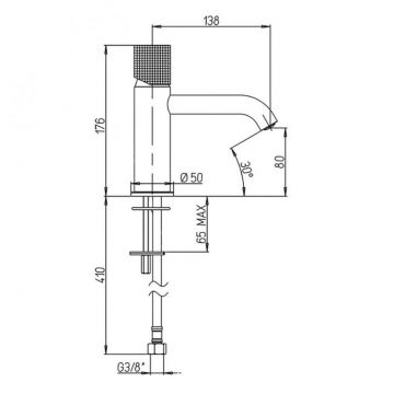 Смеситель для раковины Paini (Паини) Cox Grip 7GPZ205O черный брашированный
