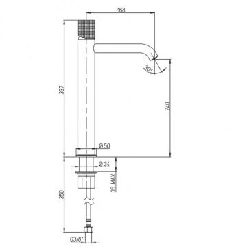 Смеситель для раковины Paini (Паини) Cox Grip высокий 7GPJ205OLL брашированное золото