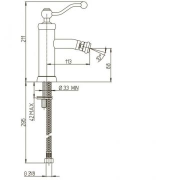 Смеситель для биде Paini (Паини) Duomo без донного клапана 88CR304 хром