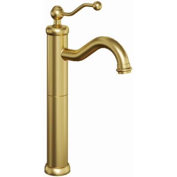 Смеситель для раковины Paini (Паини) Duomo без донного клапана, высокий 88PJ205LL брашированное золото