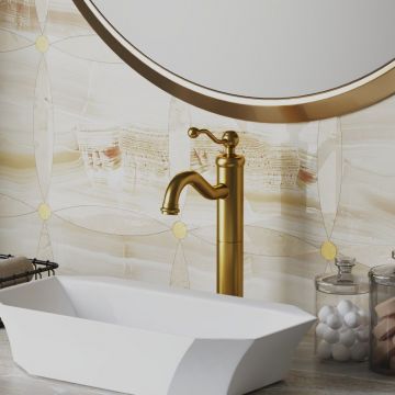 Смеситель для раковины Paini (Паини) Duomo без донного клапана, высокий 88PJ205LL брашированное золото