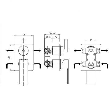 Смеситель для ванны Paini (Паини) Grazia встраиваемый 21PZ6911 черный брашированный