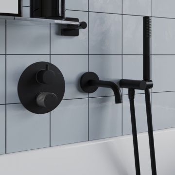 Смеситель для ванны Paini Cox Grip встраиваемый 7GPZ6911 черный брашированный