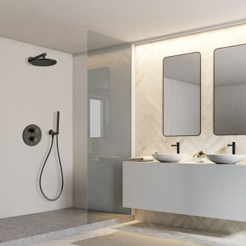 Смеситель для ванны Paini (Паини) Cox встраиваемый с термостатом 78PZ691TH черный брашированный