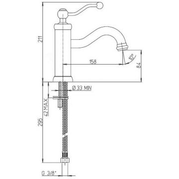 Смеситель для раковины Paini (Паини) Duomo без донного клапана 88F3205 старая бронза
