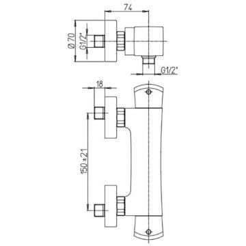 Смеситель для душа Paini (Паини) Lady с термостатом 89PW511TH никель