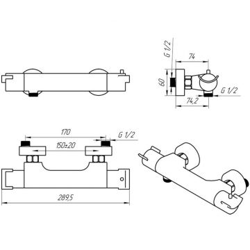 Смеситель для душа Paini (Паини) Morgana с термостатом 73PW511TH никель