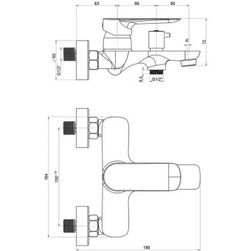 Смеситель для ванны Paini (Паини) Garda без аксессуара 76CR111 хром