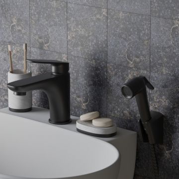 Смеситель для раковины Paini (Паини) Laguna с гигиеническим душем LACR205/574 черный