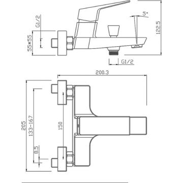 Смеситель для ванны Paini (Паини) Torre без аксессуара 98YO111 черный