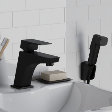 Смеситель для раковины Paini (Паини) Torre с гигиеническим душем 98YO205/574 черный