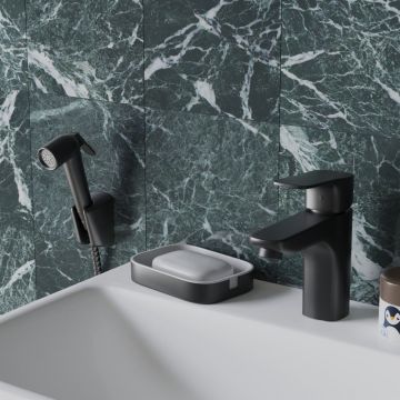 Смеситель для раковины Paini (Паини) Viva Style с гигиеническим душем P4YO205/574 черный