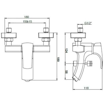 Смеситель для ванны Paini (Паини) Angel без аксессуаров ANCR111 хром