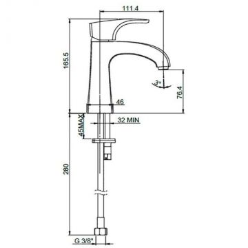 Смеситель для раковины Paini (Паини) Angel без донного клапана ANCR205 хром