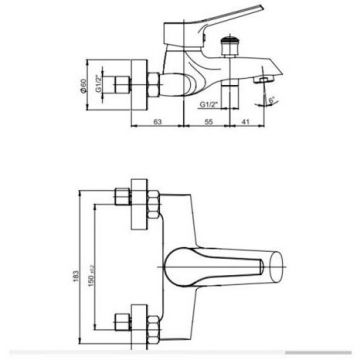 Смеситель для ванны Paini (Паини) Messina без аксессуаров MECR111 хром