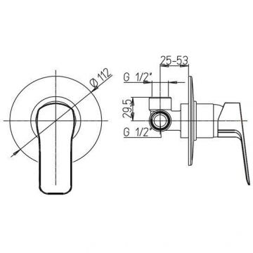 Смеситель для душа Paini (Паини) Viva Style встраиваемый P4CR690 хром