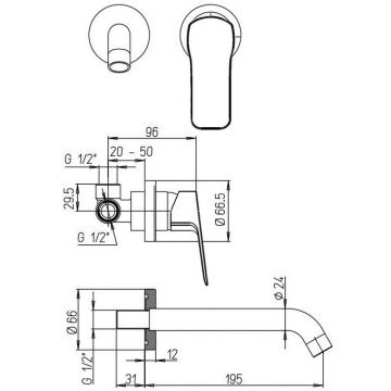 Смеситель для раковины Paini (Паини) Viva Style встраиваемый P4YO208 черный