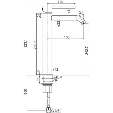 Смеситель для раковины Paini (Паини) Cox, удлиненный излив 78CR205OLL хром