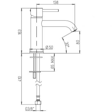 Смеситель для раковины Paini (Паини) Cox, удлиненный излив 78PJ205O брашированное золото