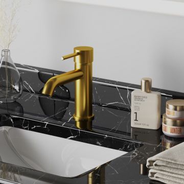 Смеситель для раковины Paini (Паини) Cox, удлиненный излив 78PJ205O брашированное золото