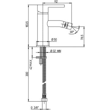 Смеситель для биде Paini (Паини) Brera без донного клапана 74CR304 хром