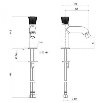 Смеситель для биде Paini (Паини) Domus (Домус) без донного клапана 18CR304PZ хром