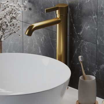 Смеситель для раковины Paini (Паини) Brera без донного клапана 74PJ205OLL брашированное золото