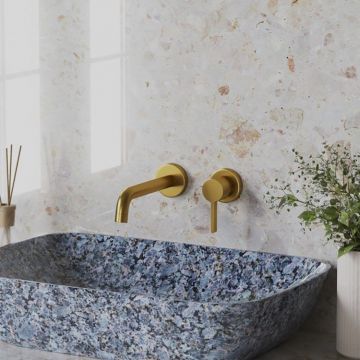 Смеситель для раковины Paini (Паини) Brera встраиваемый 74PJ208 брашированное золото