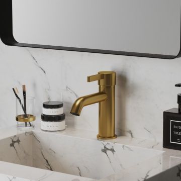 Смеситель для раковины Paini Brera без донного клапана 74PJ205O брашированное золото