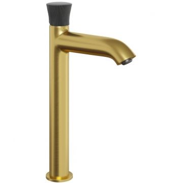 Смеситель для раковины Paini (Паини) Domus (Домус) без донного клапана высокий 18PJ205PZLL брашированное золото