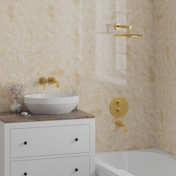 Смеситель для ванны Paini (Паини) Cox встраиваемый, с термостатом 78PJ691TH брашированное золото