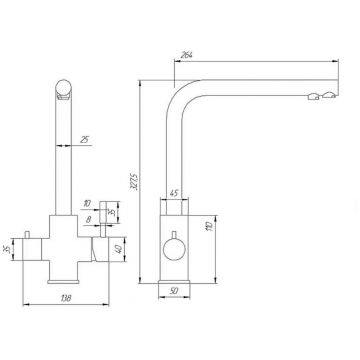 Смеситель для кухни Paini (Паини) Norda с подводом для фильтра NRPW6433VEB90 никель